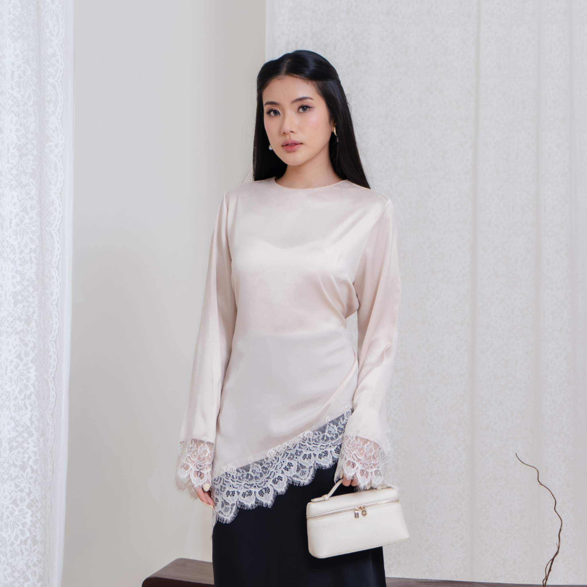 Selena Silk Lace Top