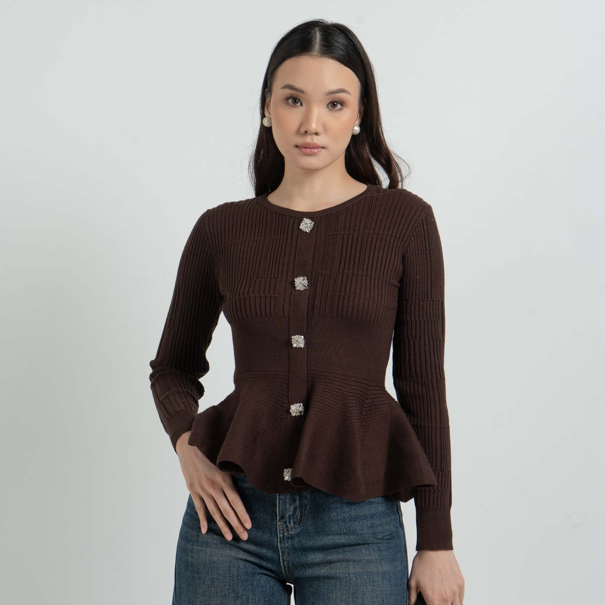 Gyuri Knit Peplum Blouse