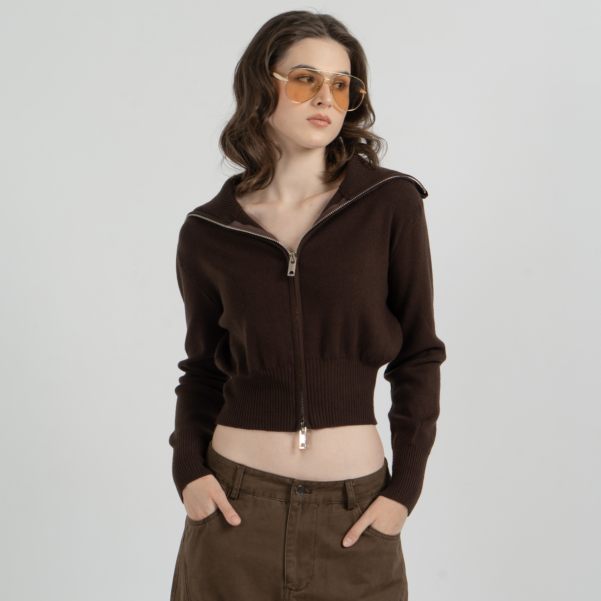 Airi Zipper Knit Top