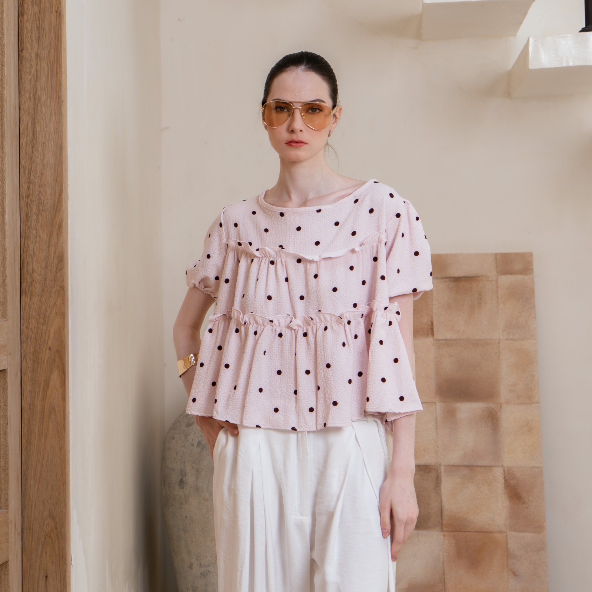 Anette Polkadot Top