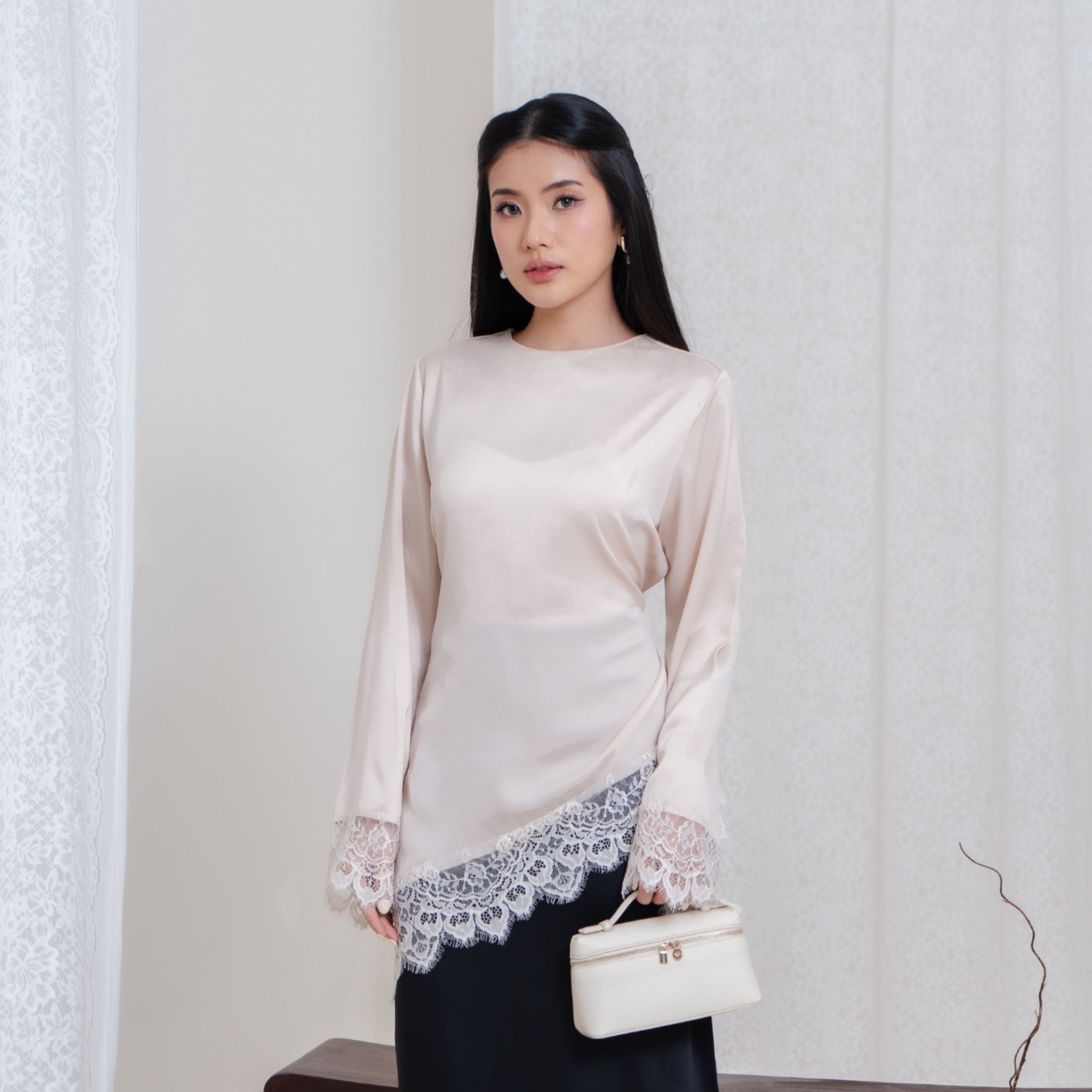 Selena Silk Lace Top