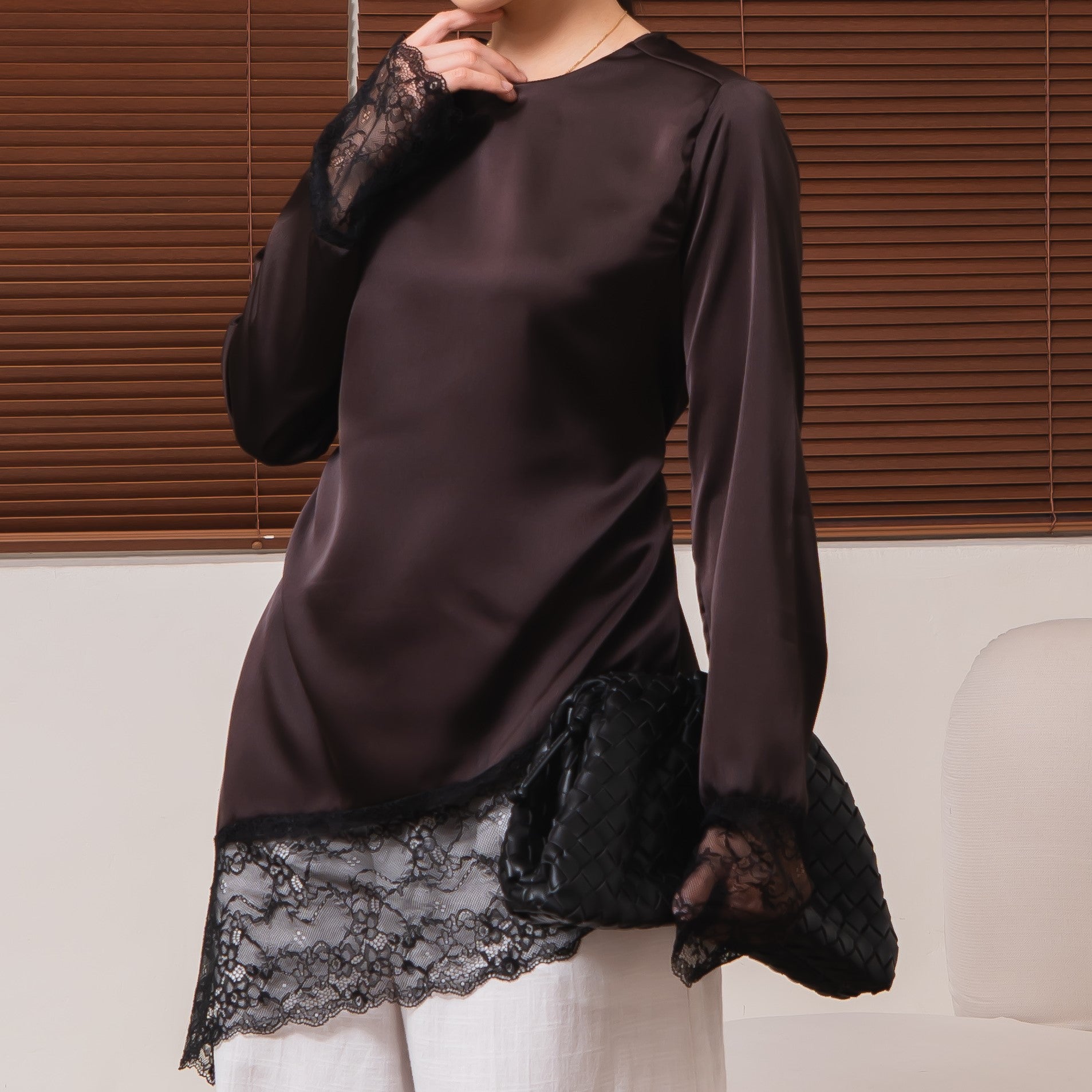 Selena Silk Lace Top