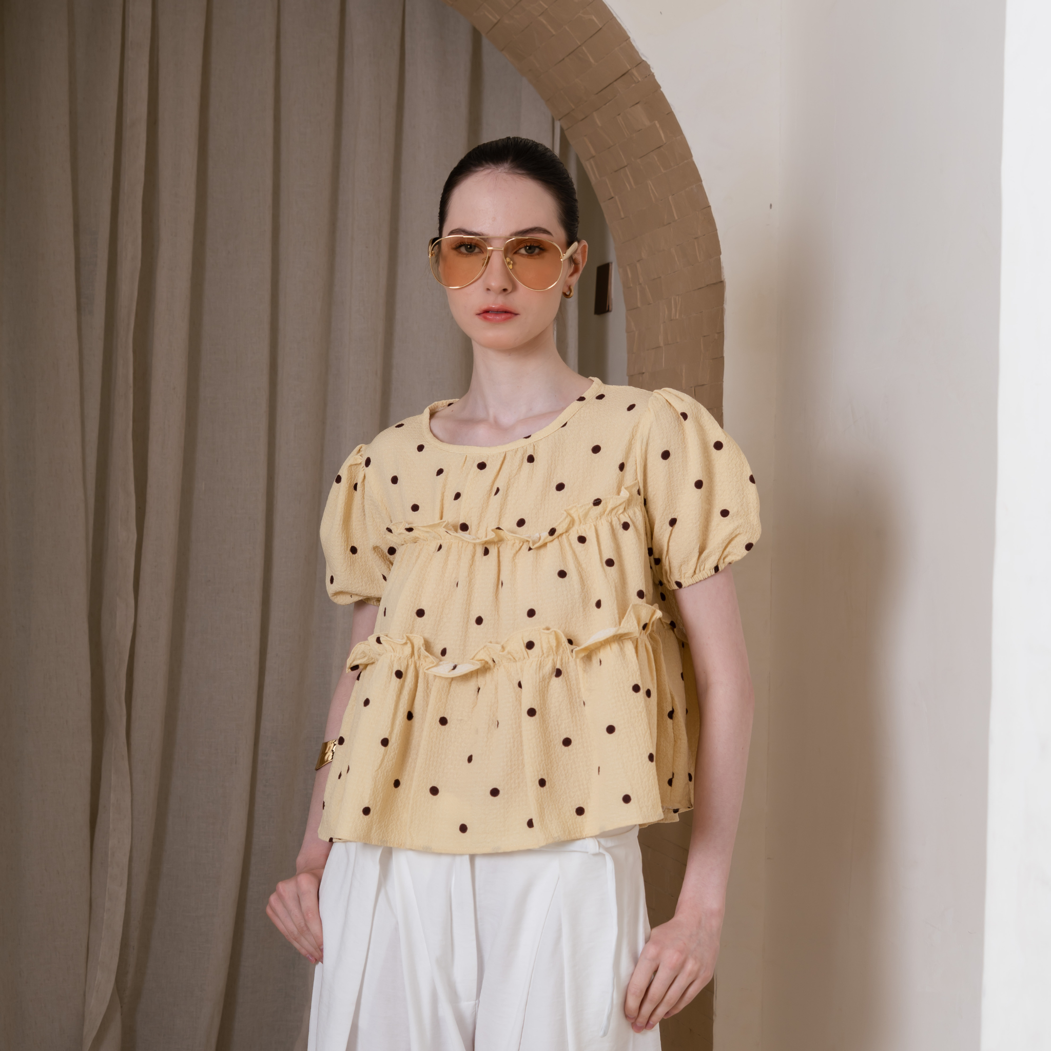 Anette Polkadot Top