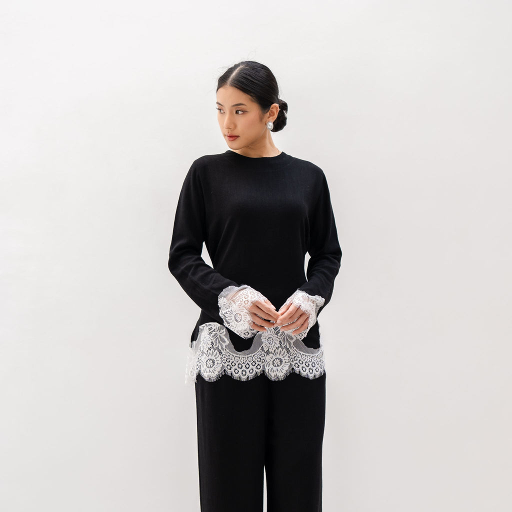 Verra Lace Longsleeve Top Linen