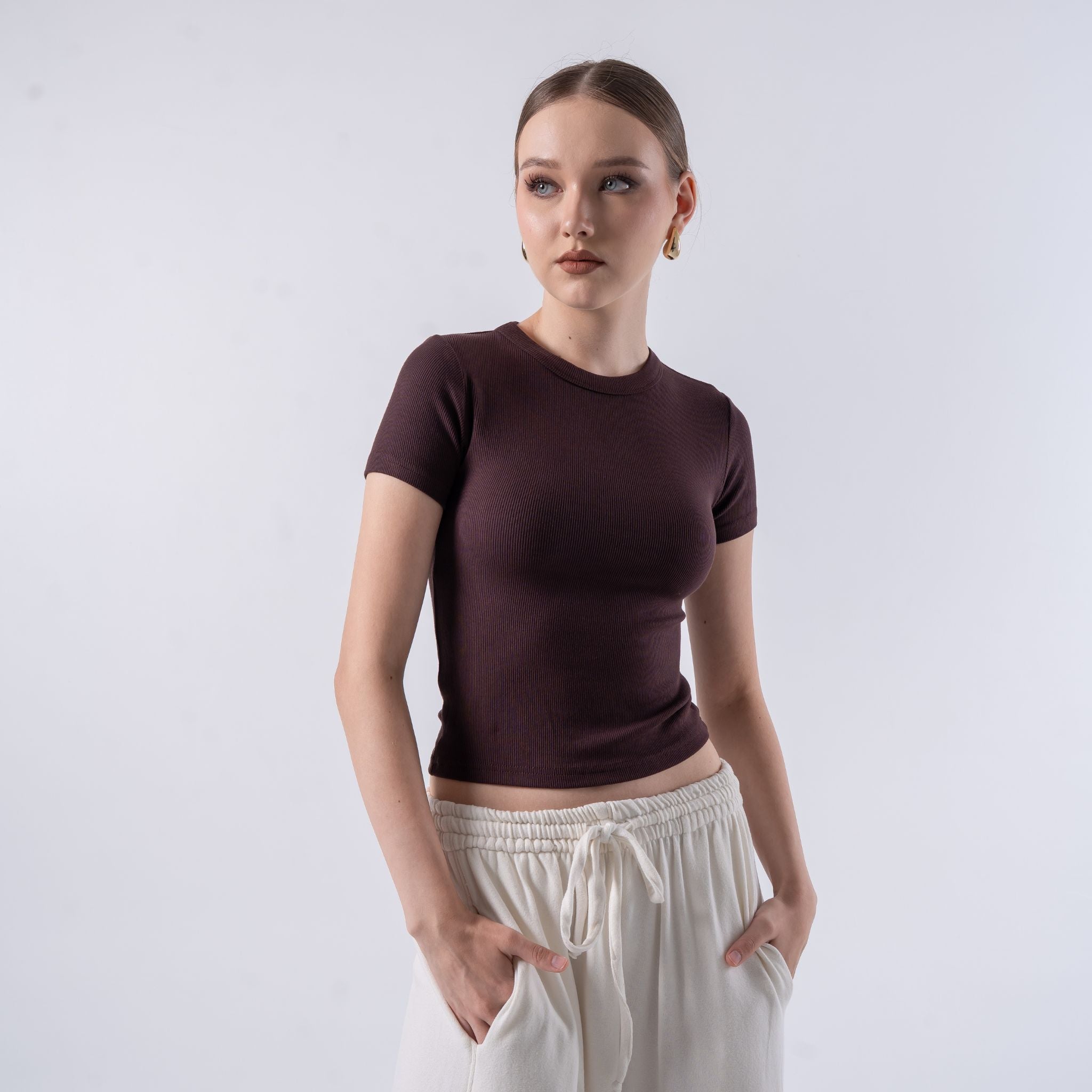 Hailee Oneck Top Rib Katun