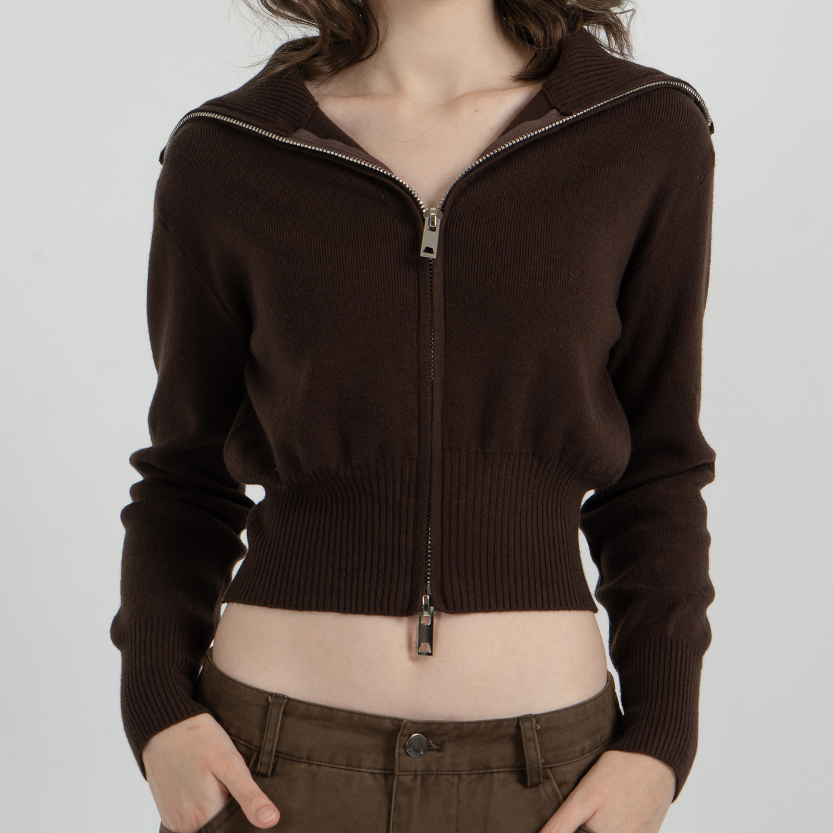 Airi Zipper Knit Top