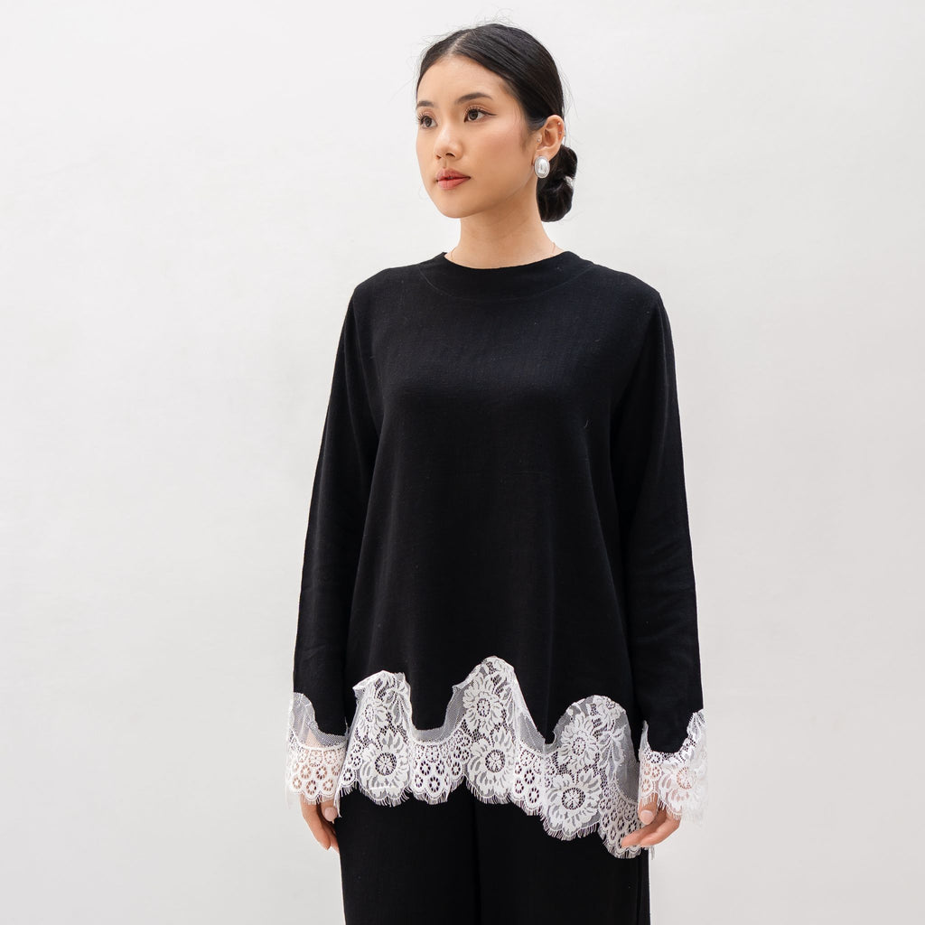 Verra Lace Longsleeve Top Linen