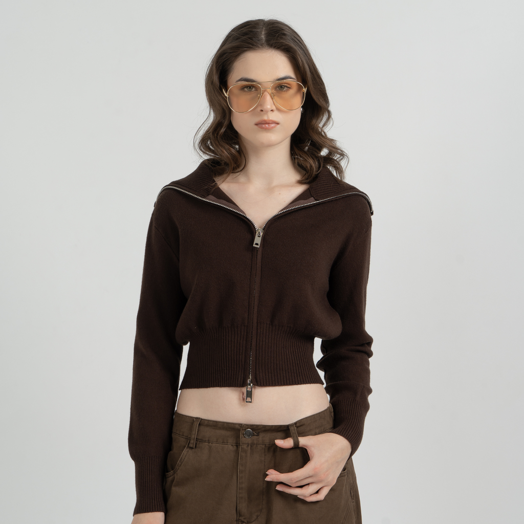 Airi Zipper Knit Top