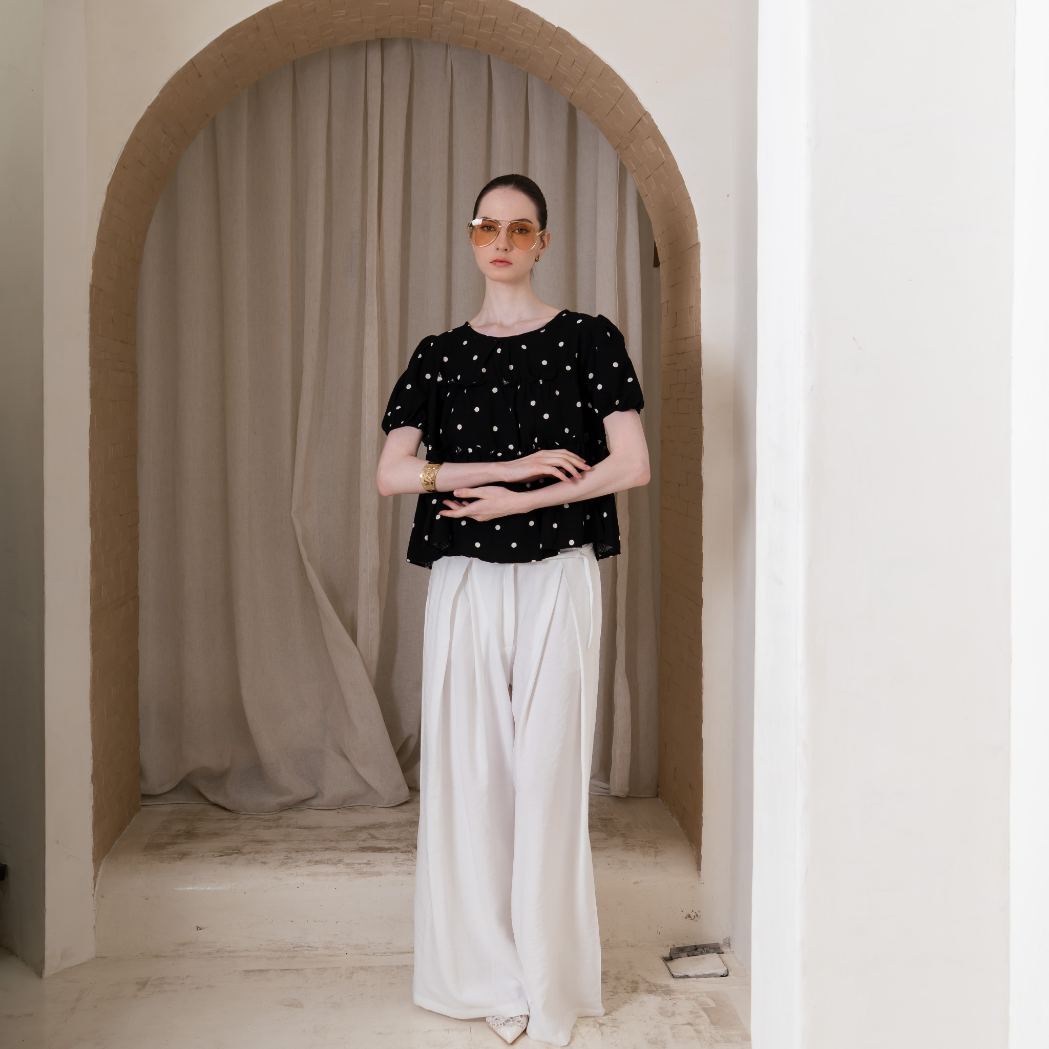 Anette Polkadot Top