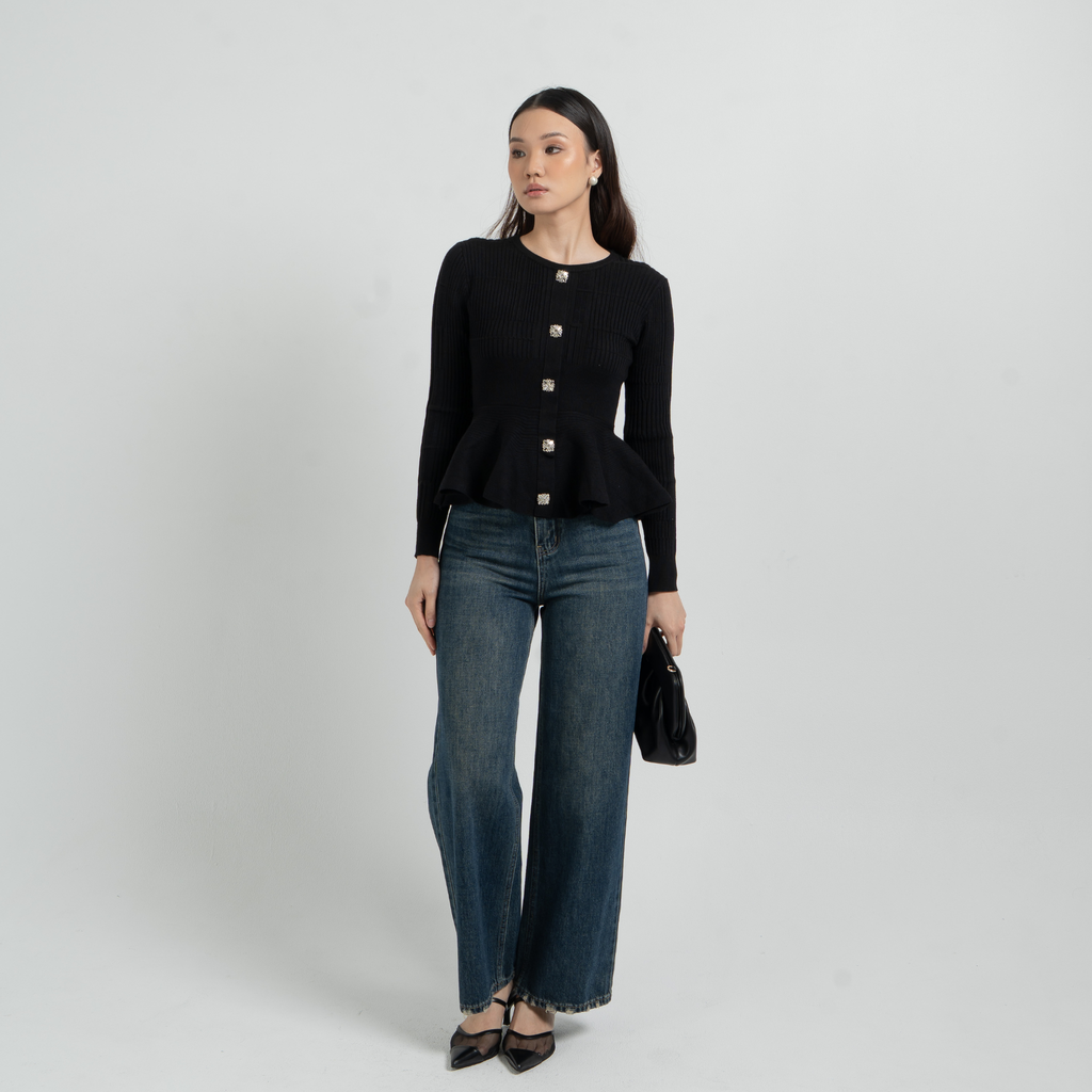 Gyuri Knit Peplum Blouse