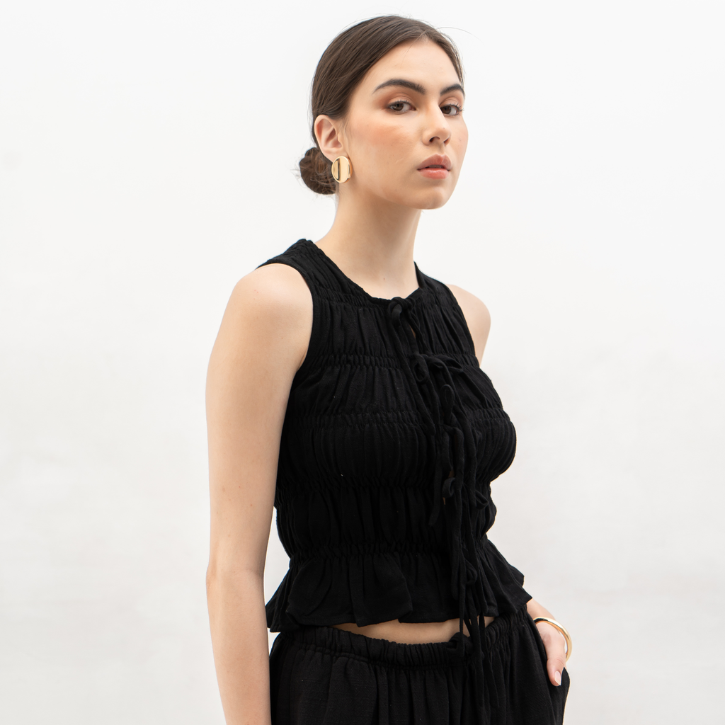 Kim Vest Linen Top