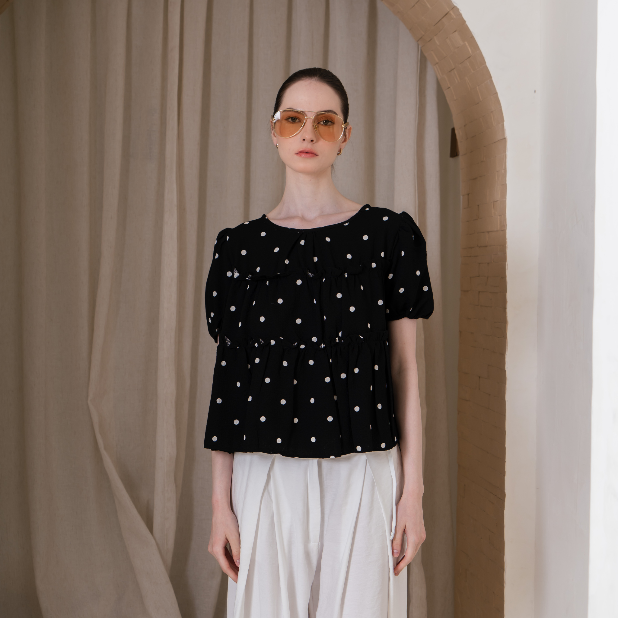 Anette Polkadot Top