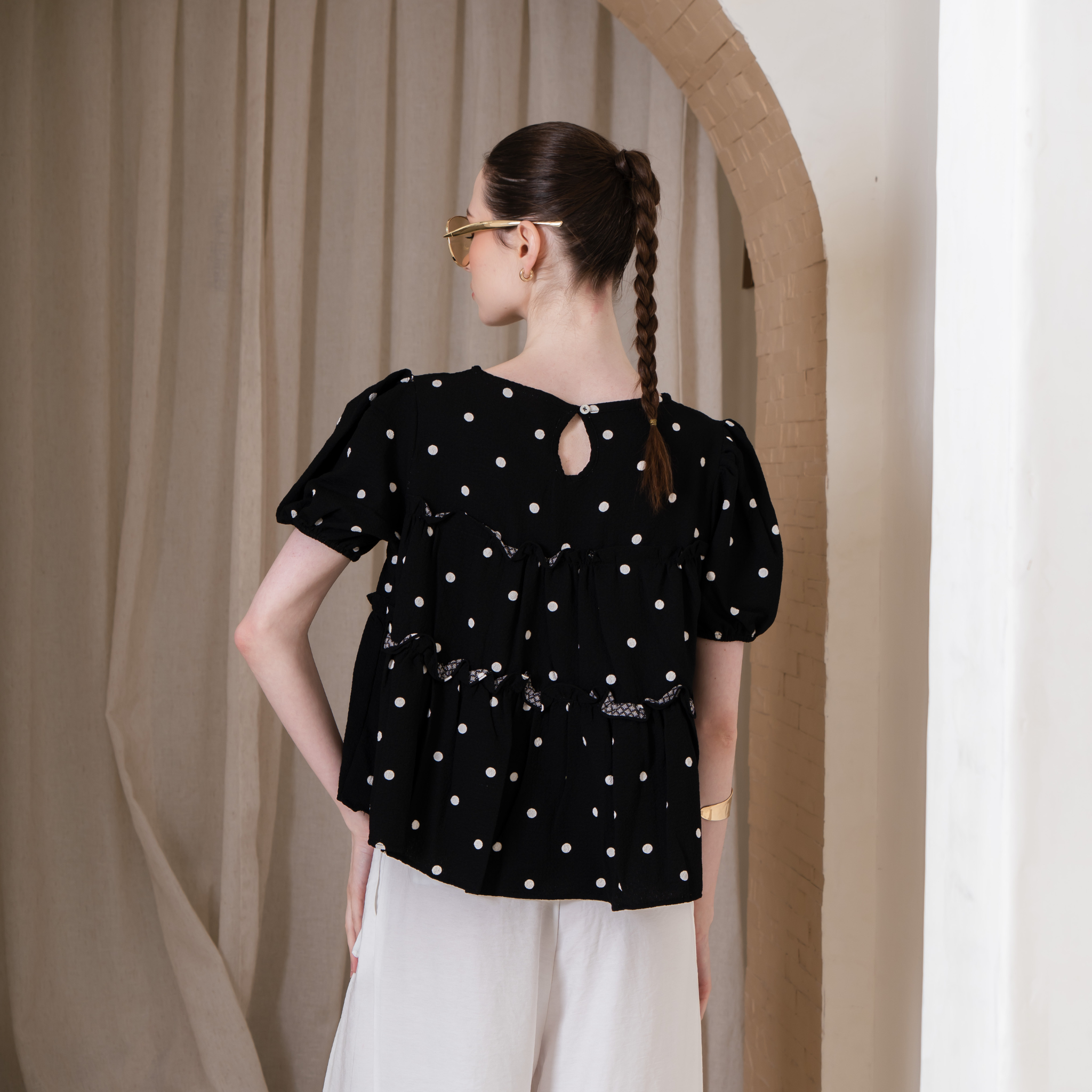 Anette Polkadot Top
