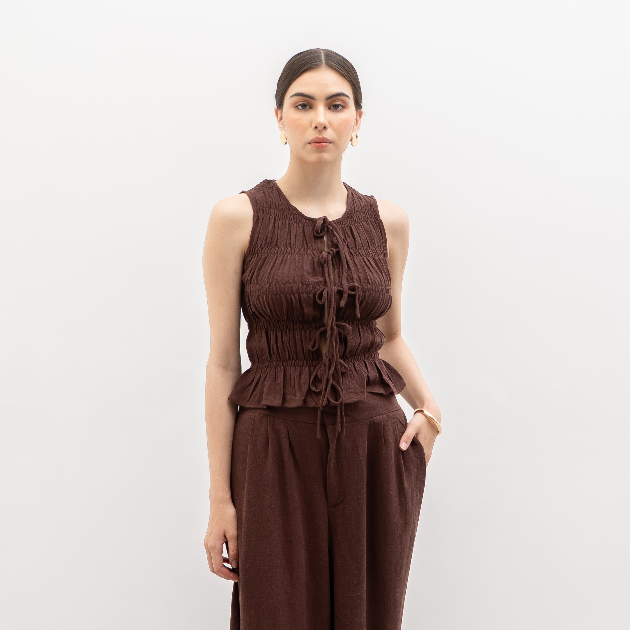 Kim Vest Linen Top