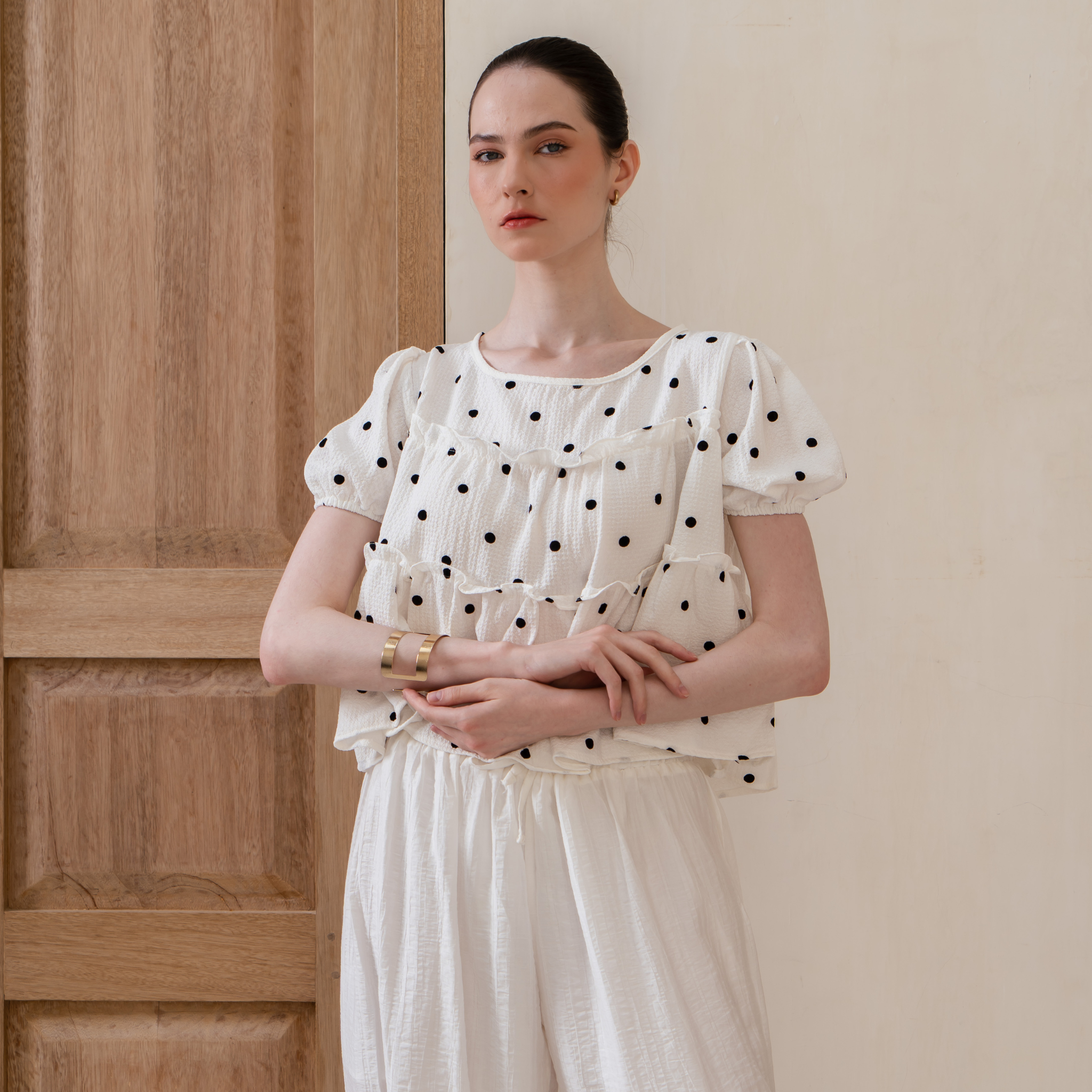 Anette Polkadot Top