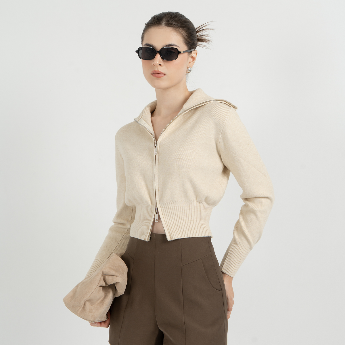 Airi Zipper Knit Top