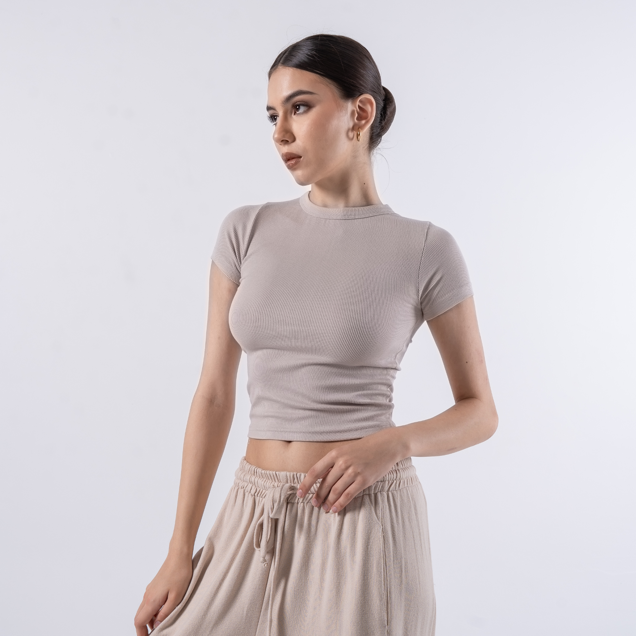 Hailee Oneck Top Rib Katun