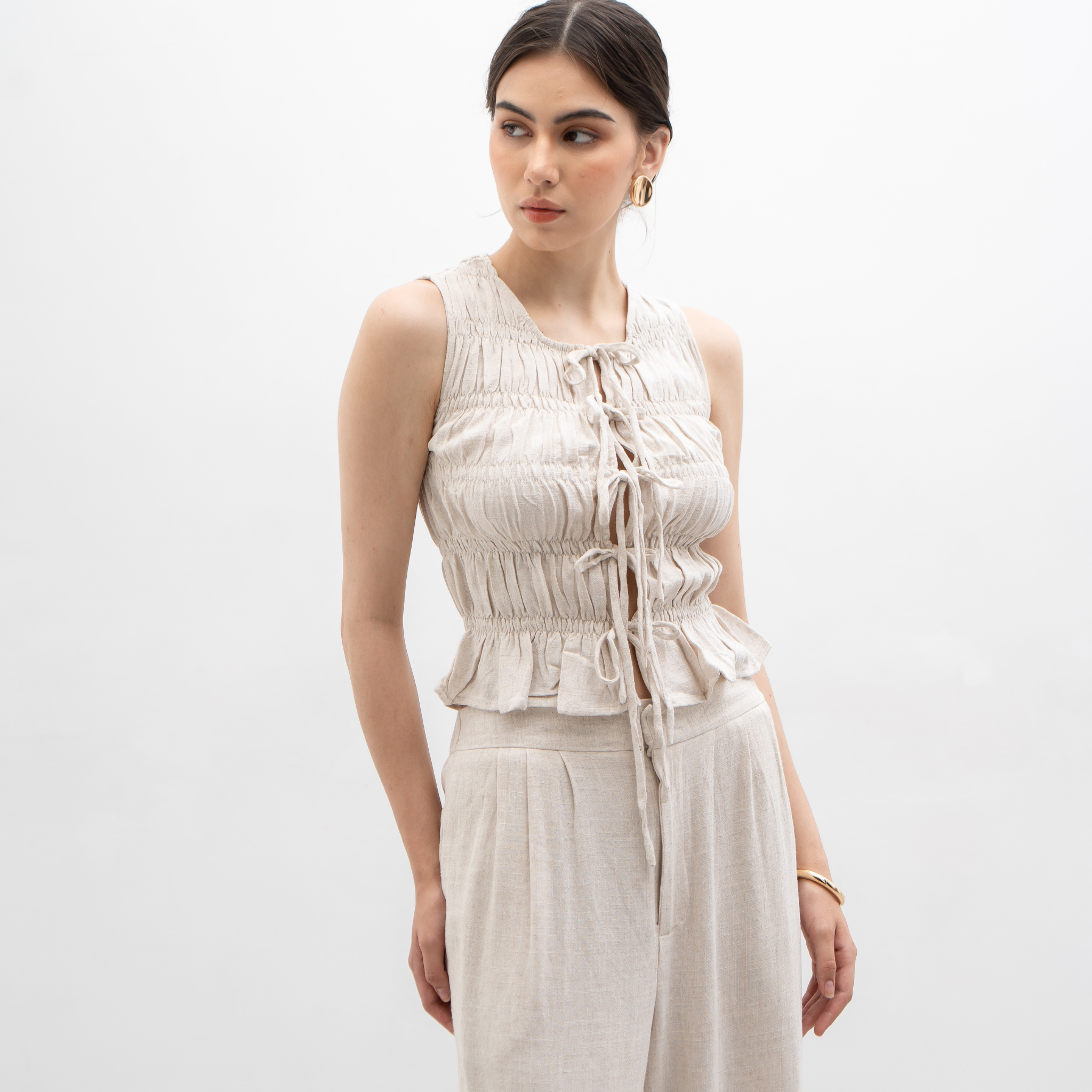 Kim Vest Linen Top