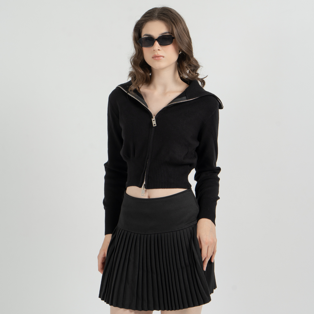 Airi Zipper Knit Top