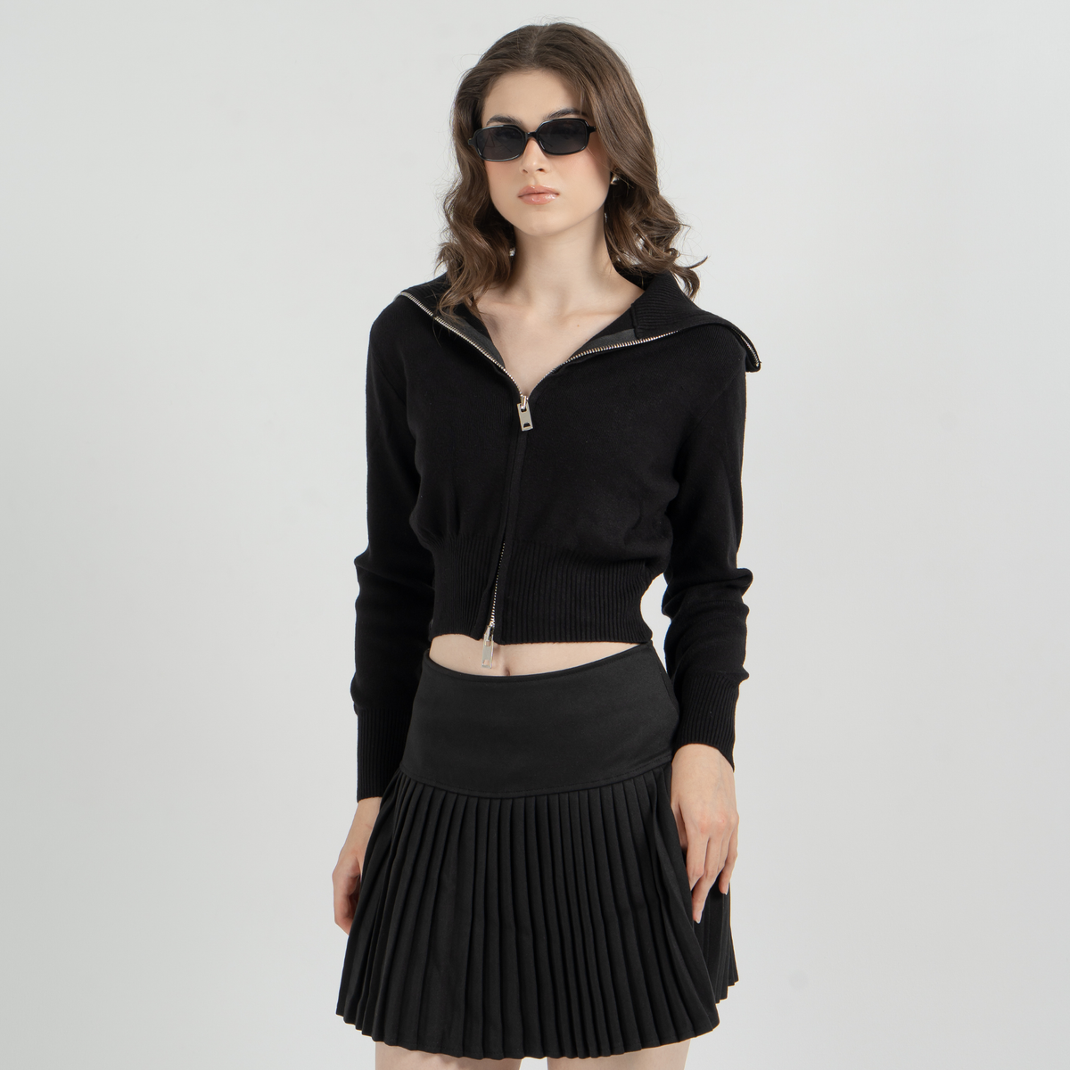 Airi Zipper Knit Top