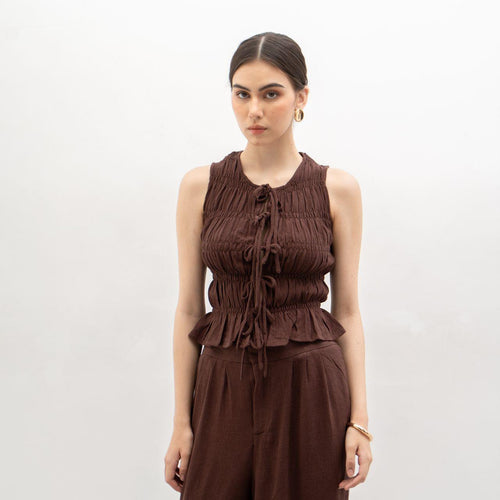 Kim Vest Linen Top