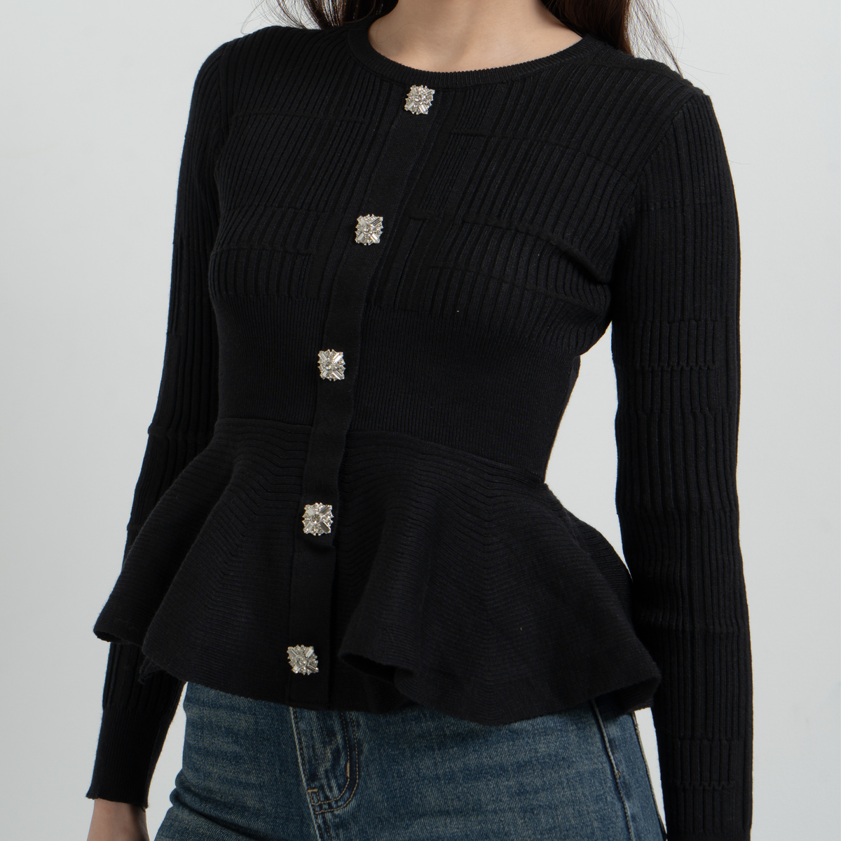 Gyuri Knit Peplum Blouse