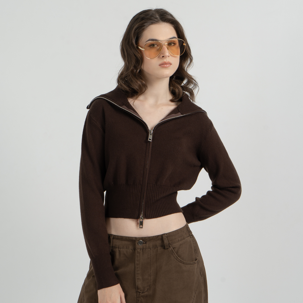 Airi Zipper Knit Top