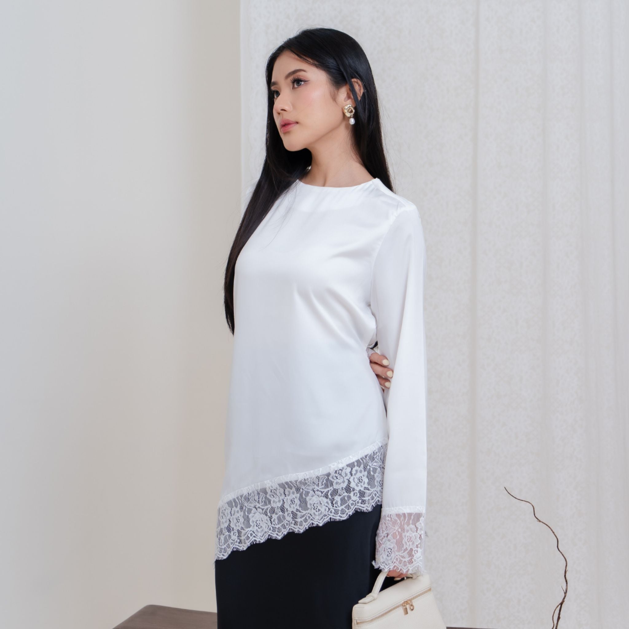 Selena Silk Lace Top