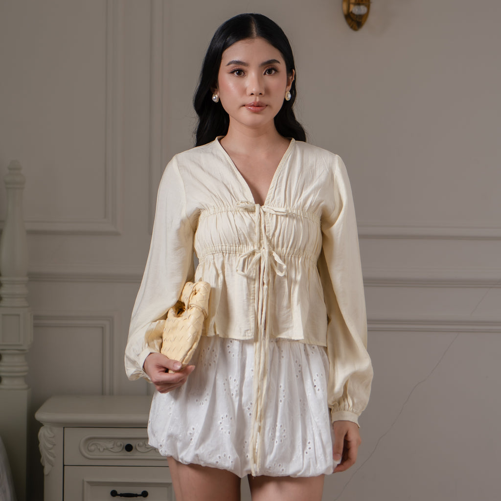 Lily Crinkleily Tie-Front Blouse