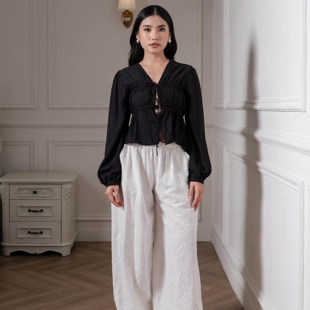 Lily Crinkleily Tie-Front Blouse