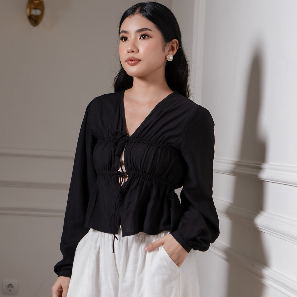 Lily Crinkleily Tie-Front Blouse