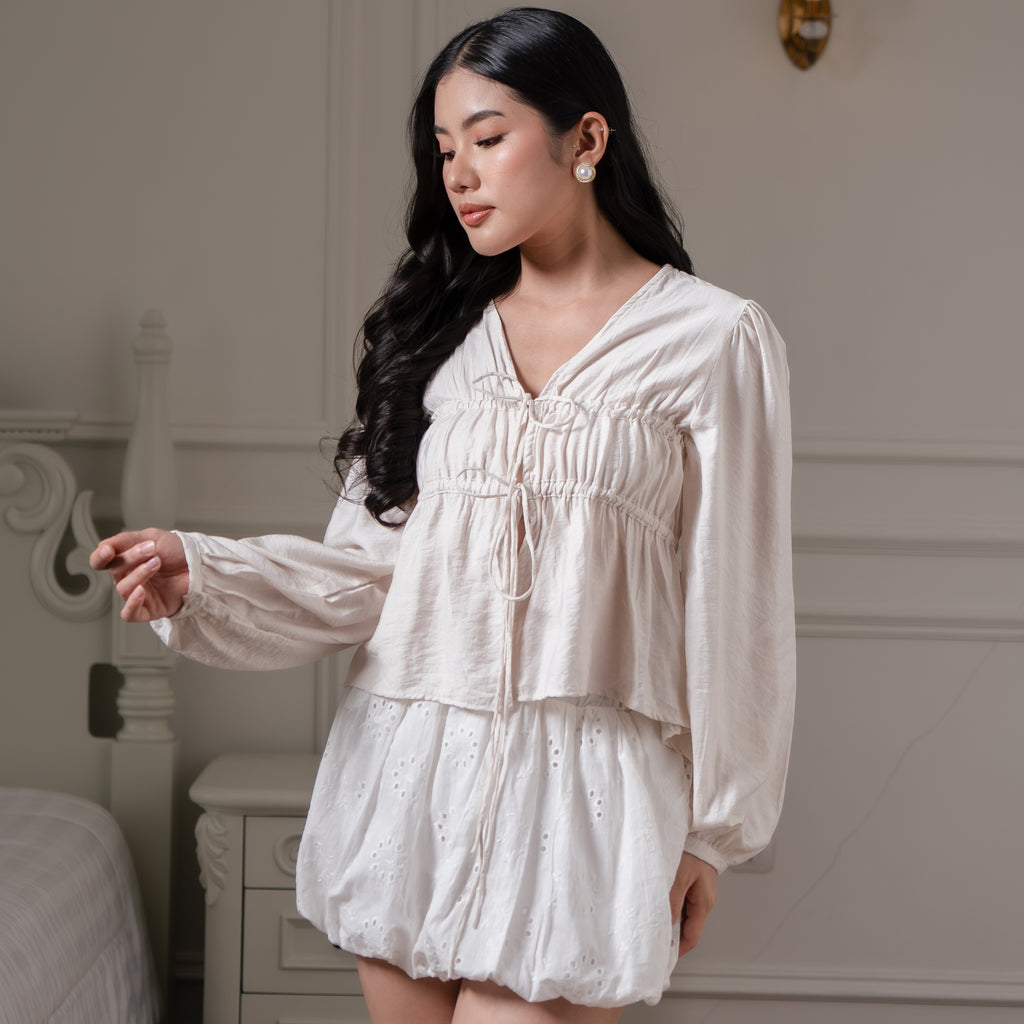 Lily Crinkleily Tie-Front Blouse