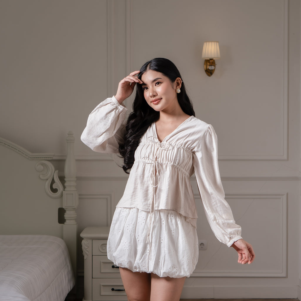 Lily Crinkleily Tie-Front Blouse