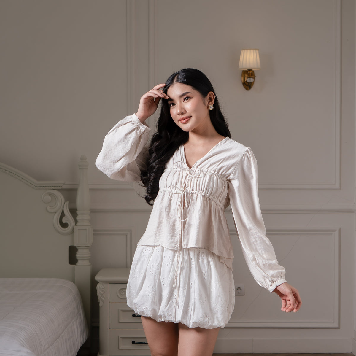 Lily Crinkleily Tie-Front Blouse