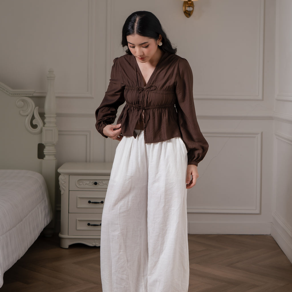 Lily Crinkleily Tie-Front Blouse