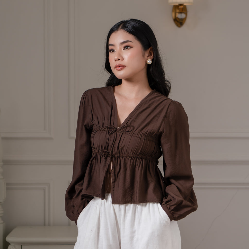 Lily Crinkleily Tie-Front Blouse