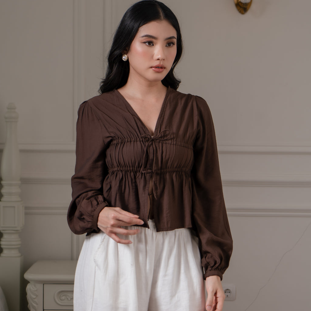 Lily Crinkleily Tie-Front Blouse