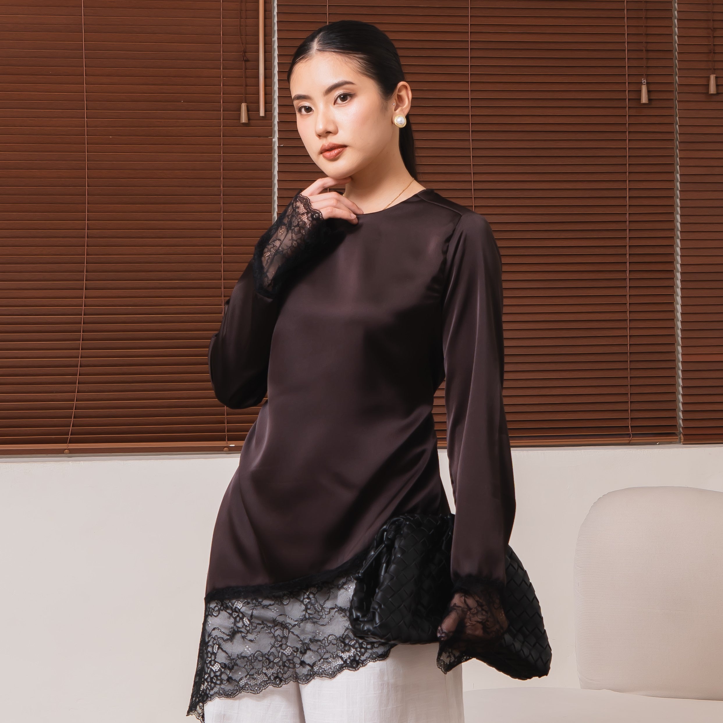Selena Silk Lace Top