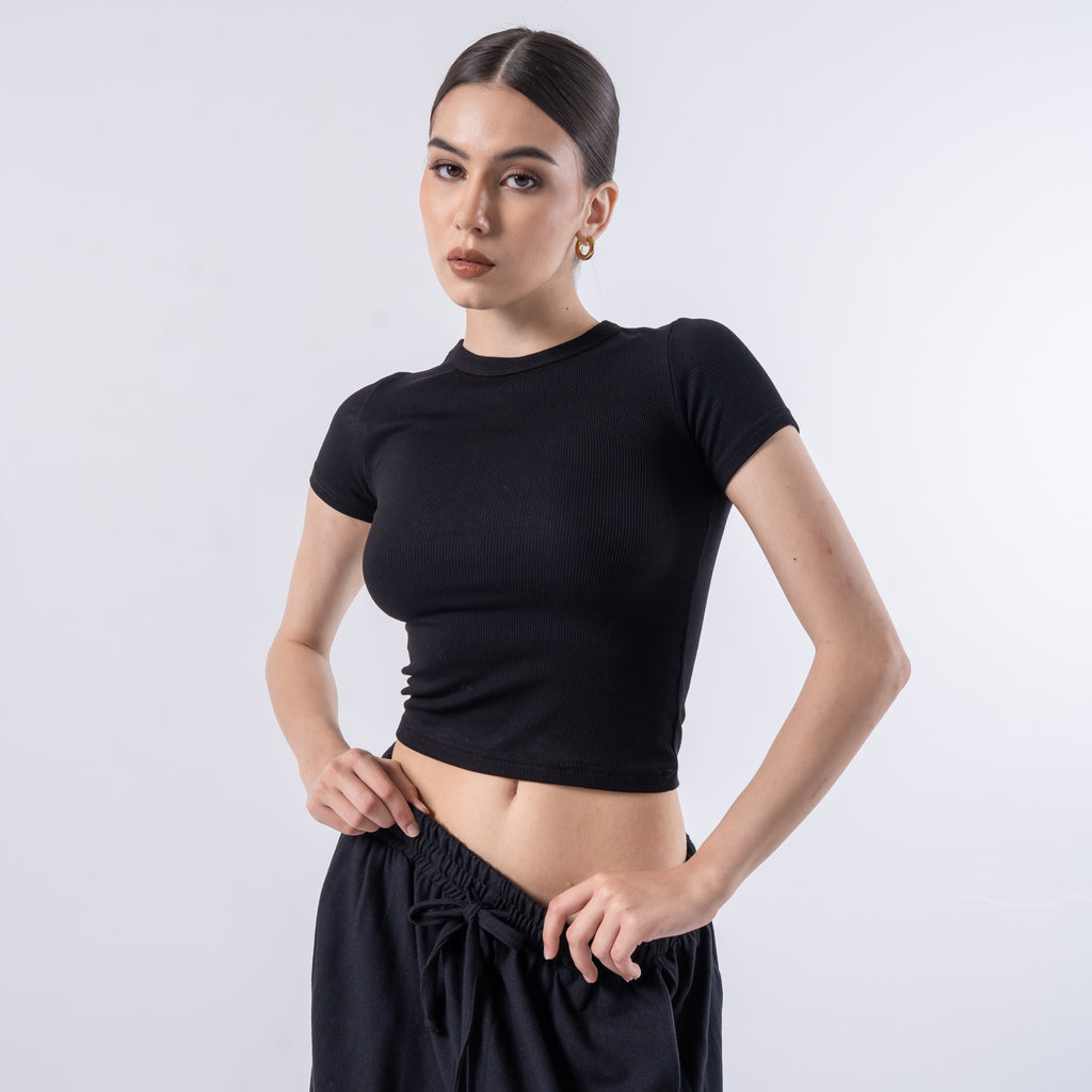 Hailee Oneck Top Rib Katun