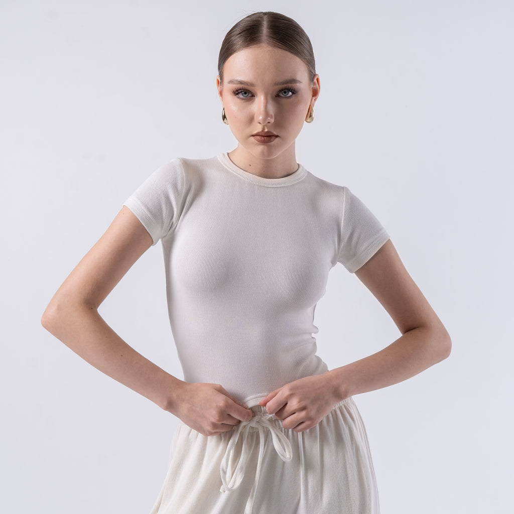 Hailee Oneck Top Rib Katun
