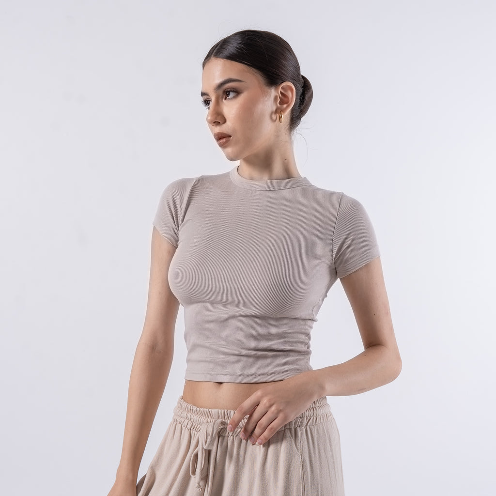 Hailee Oneck Top Rib Katun