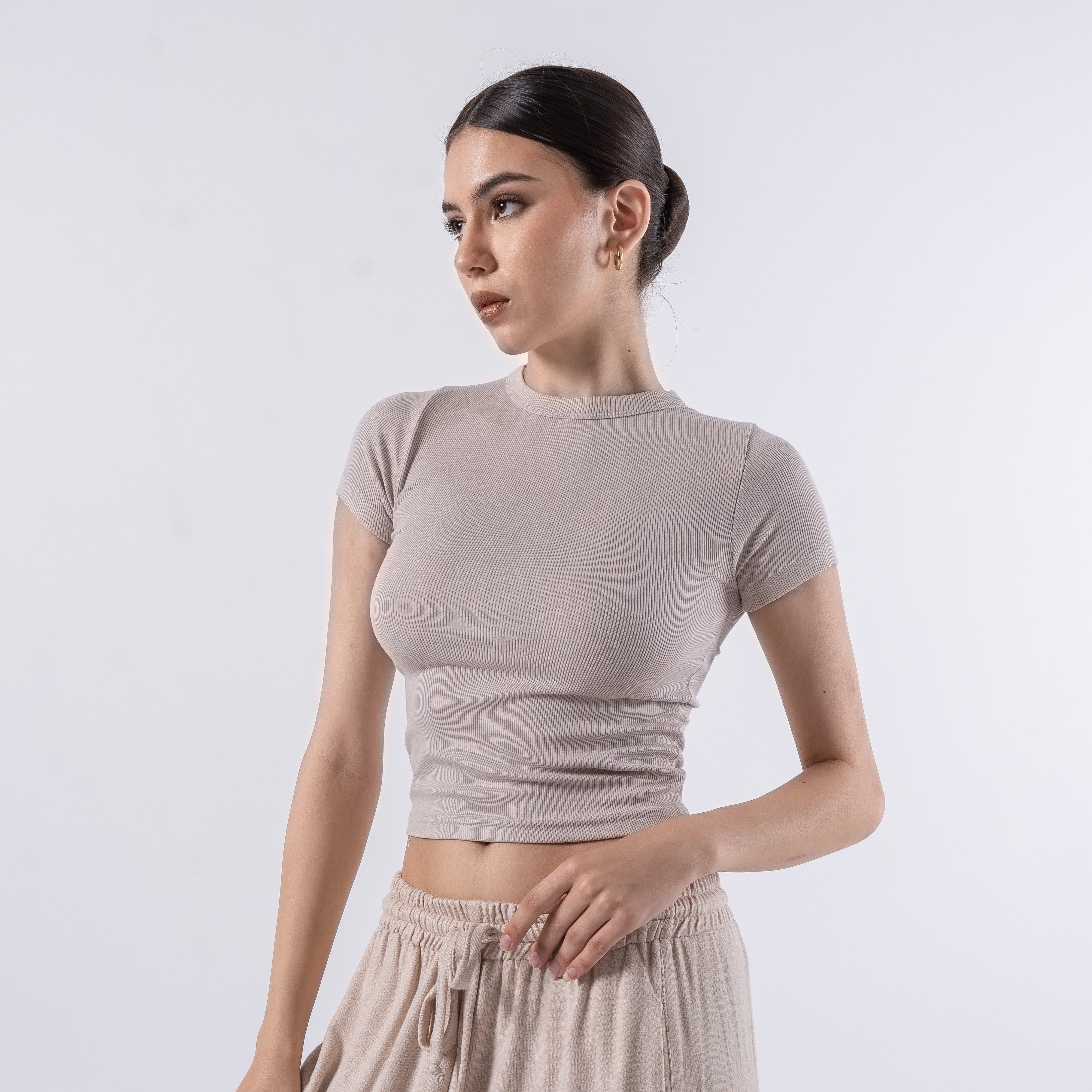Hailee Oneck Top Rib Katun