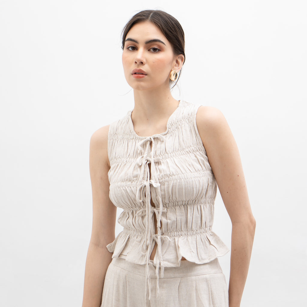 Kim Vest Linen Top