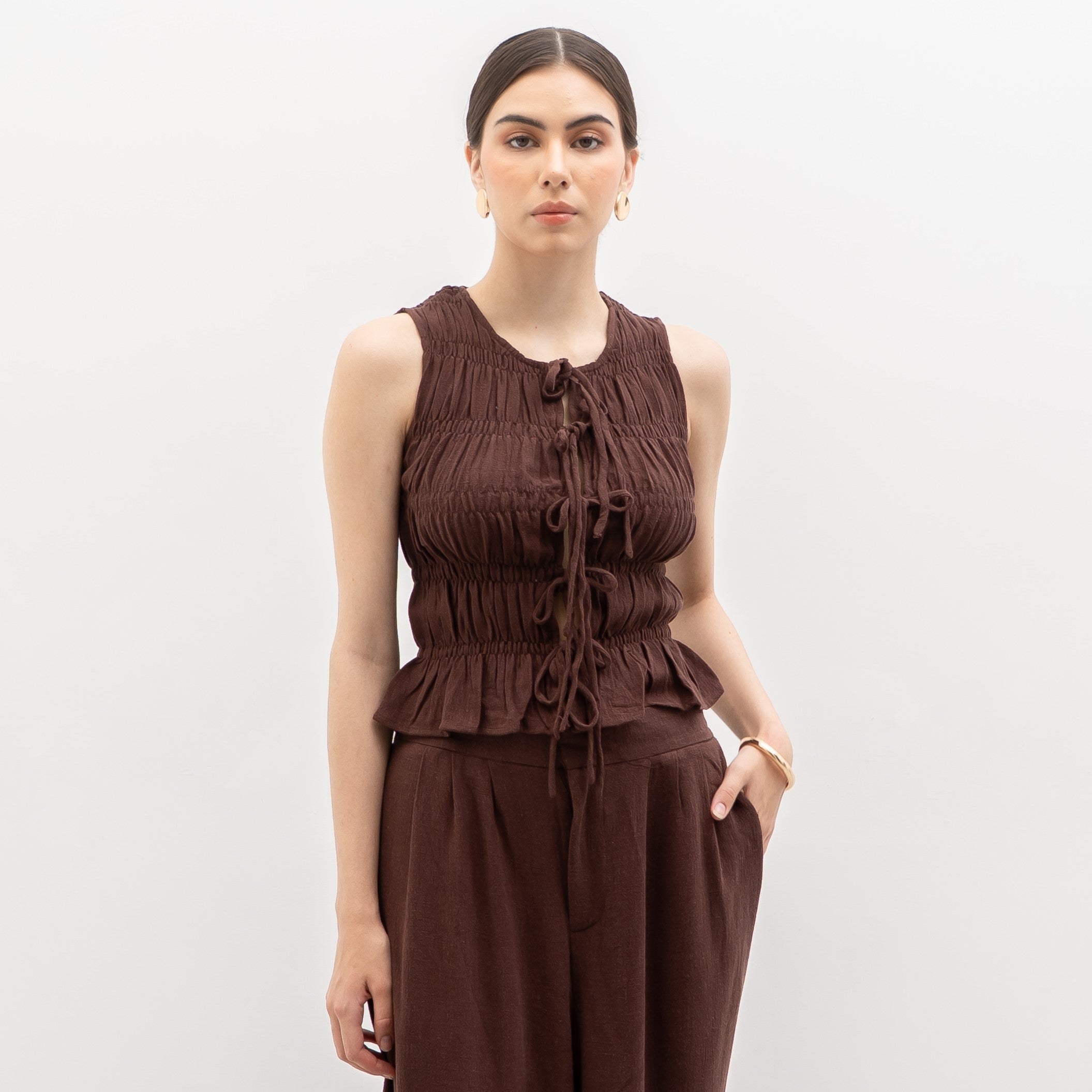 Kim Vest Linen Top