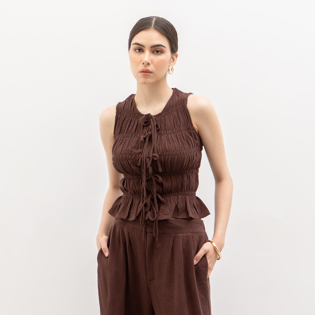 Kim Vest Linen Top