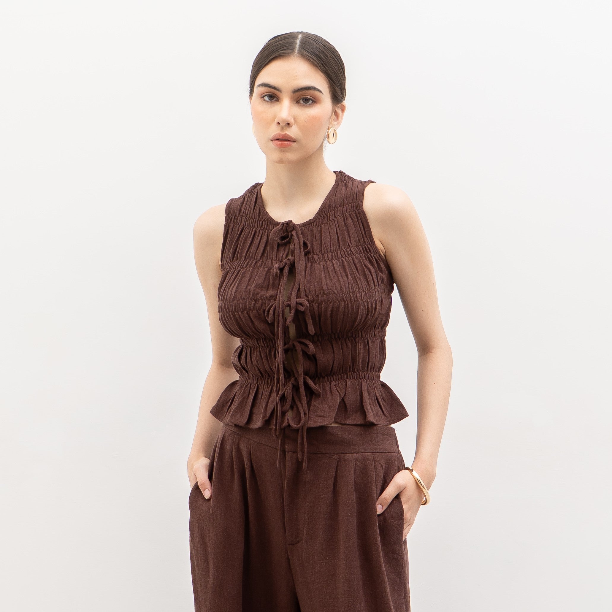 Kim Vest Linen Top