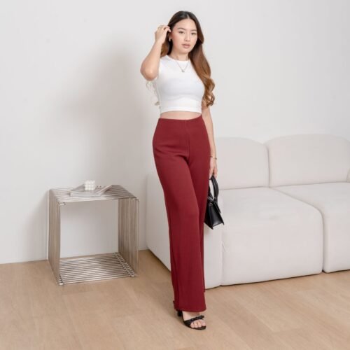 AIJOXFUJI (LIMITED) | ESTELLE CULLOT - Loose Pants - Celana Panjang Wanita Loose Kulot Basic Casual Abu Coklat Cream Hitam Putih Khaki Formal Linen Fit Nyaman Kain Simple