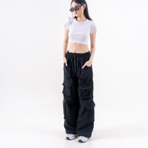 AIJO | Cheryl Cargo | Celana Cargo Wanita Fit Kantong Panjang Baggy Casual Lembut